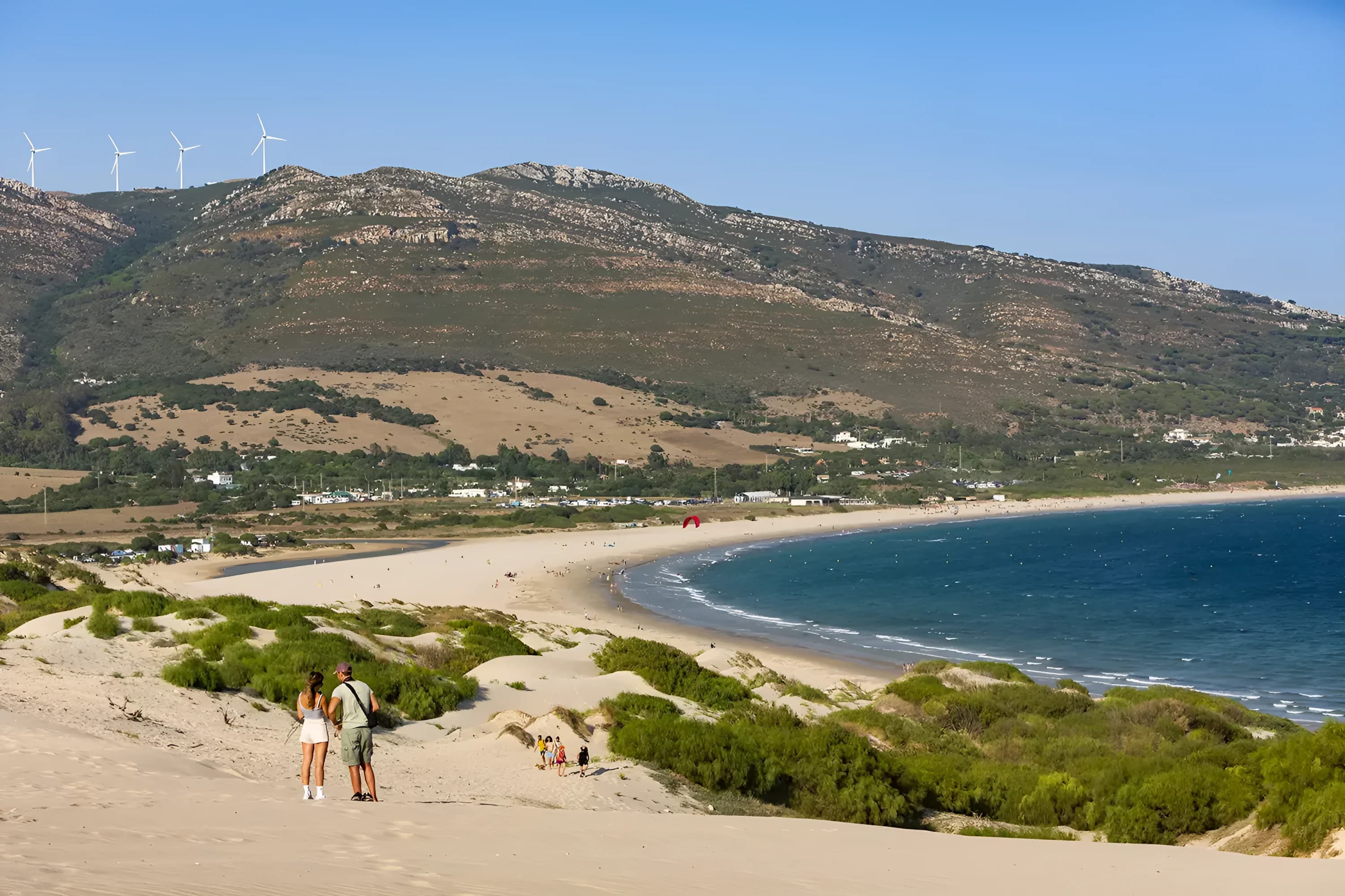 Walking over the dunes towards the sea at Valdevaqueros